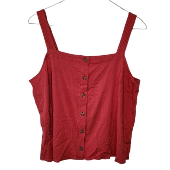 Market & Spruce Wide Strap Camisole  Size 1X Red/Orange - Picture 1 of 8